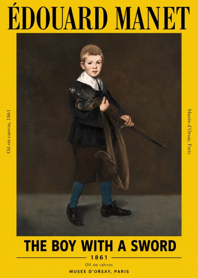 Édouard Manet The Boy with a Sword No3 - Poster