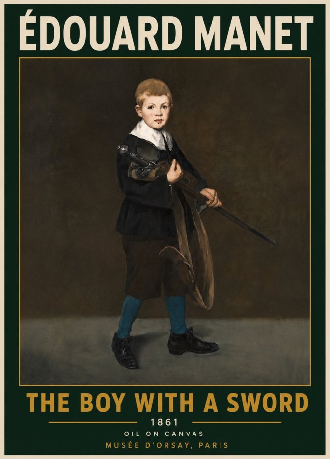 Édouard Manet The Boy with a Sword No6 - Poster