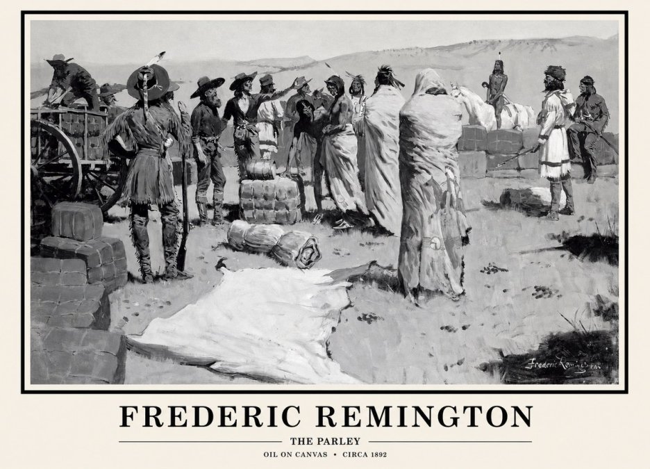 Frederic Remington The Parley No1 - Poster