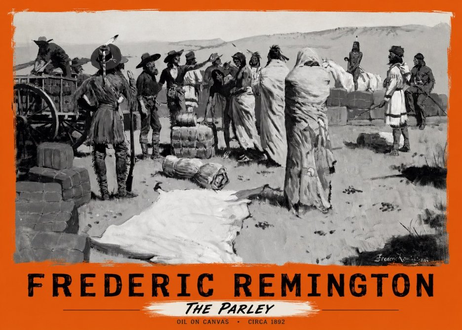 Frederic Remington The Parley No2 - Poster