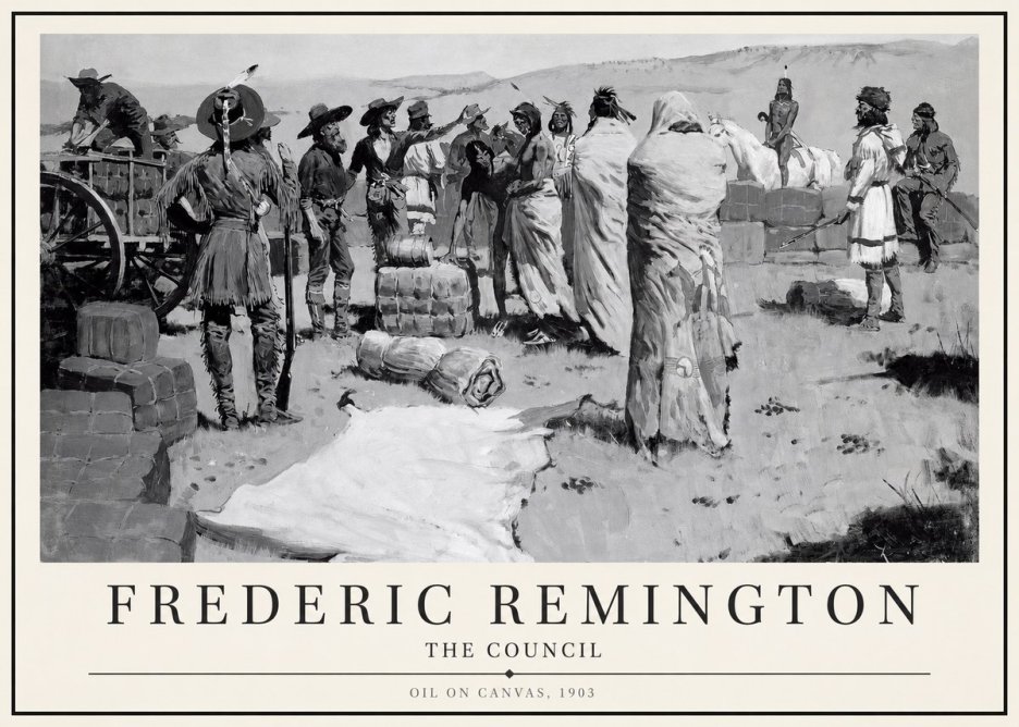 Frederic Remington The Parley No4 - Poster
