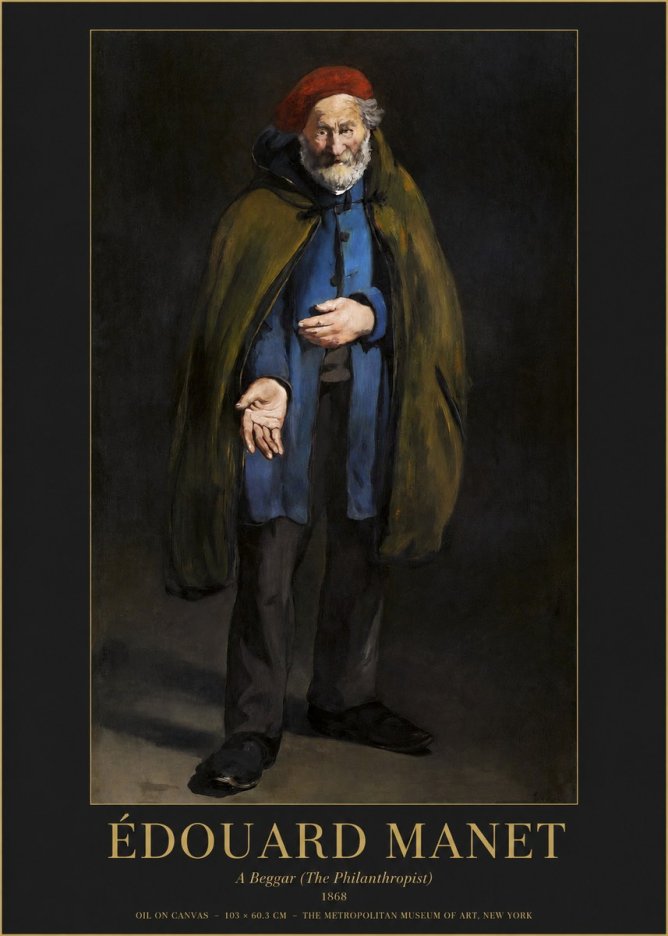Édouard Manet A Beggar (the Philanthropist) No1 - Poster