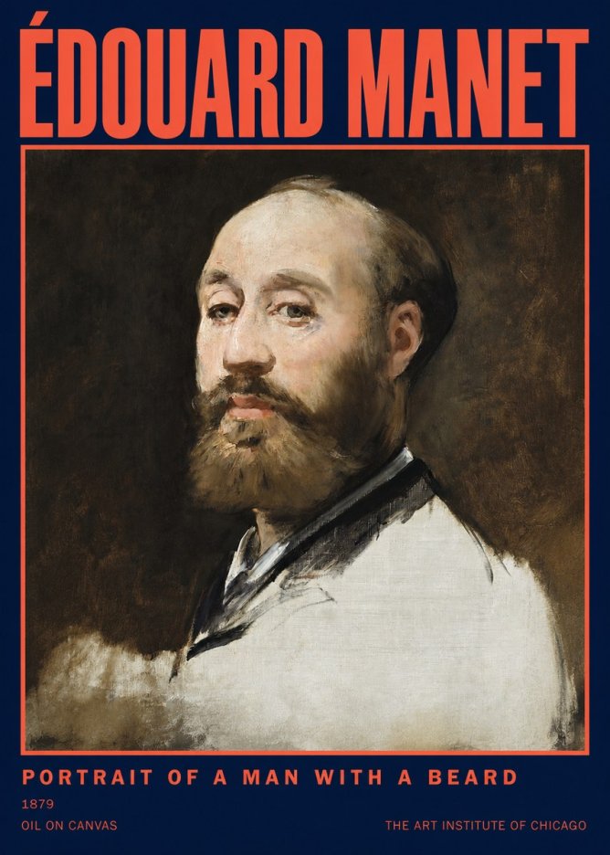 Édouard Manet Portrait of a Man with a Beard No2 - Poster