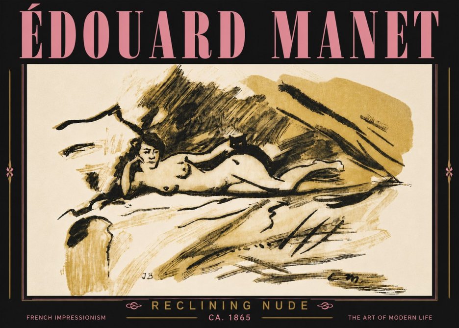 Édouard Manet Reclining Nude No6 - Poster