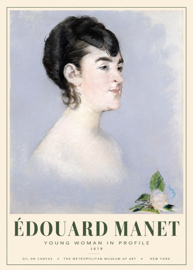 Édouard Manet Young Woman in Profile No5 - Poster