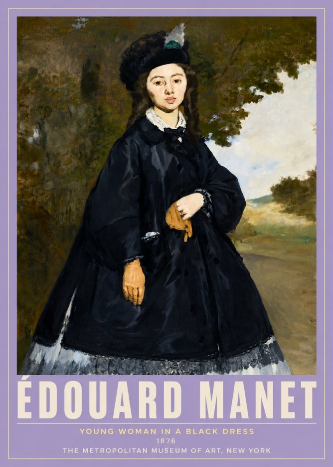 Édouard Manet Young Woman in a Black Dress No5 - Poster