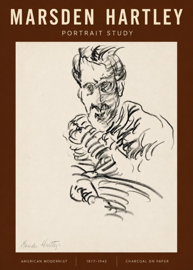 Marsden Hartley Portrait Study No2 - Poster