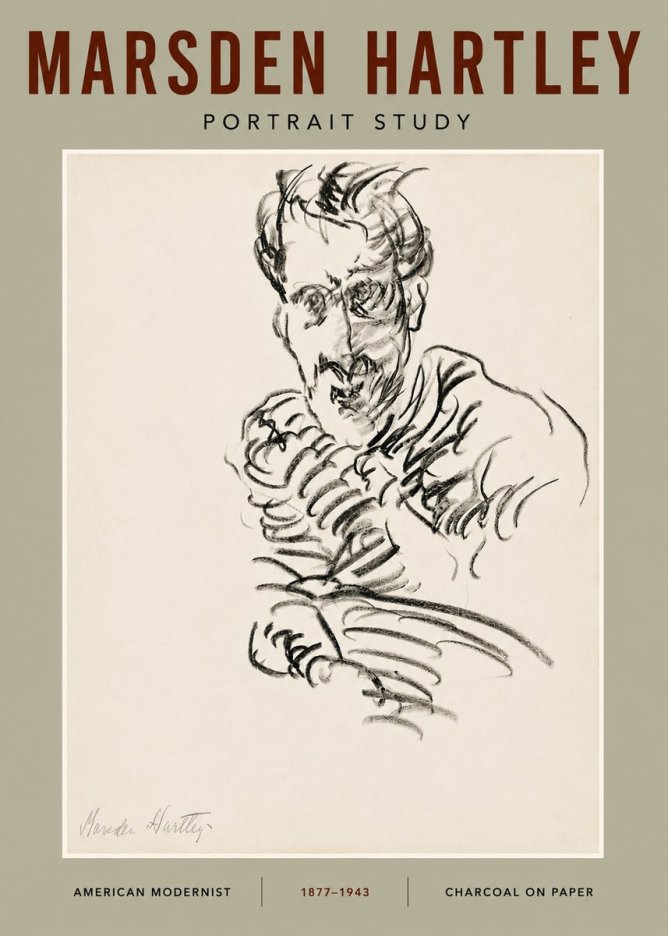 Marsden Hartley Portrait Study No4 - Poster