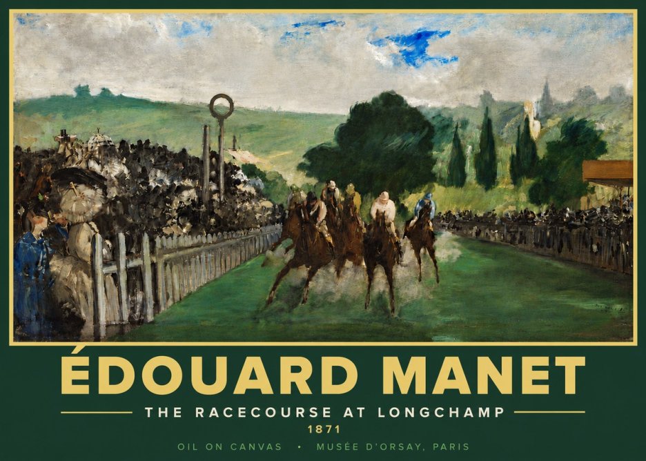 Édouard Manet The Racecourse at Longchamp No5 - Poster