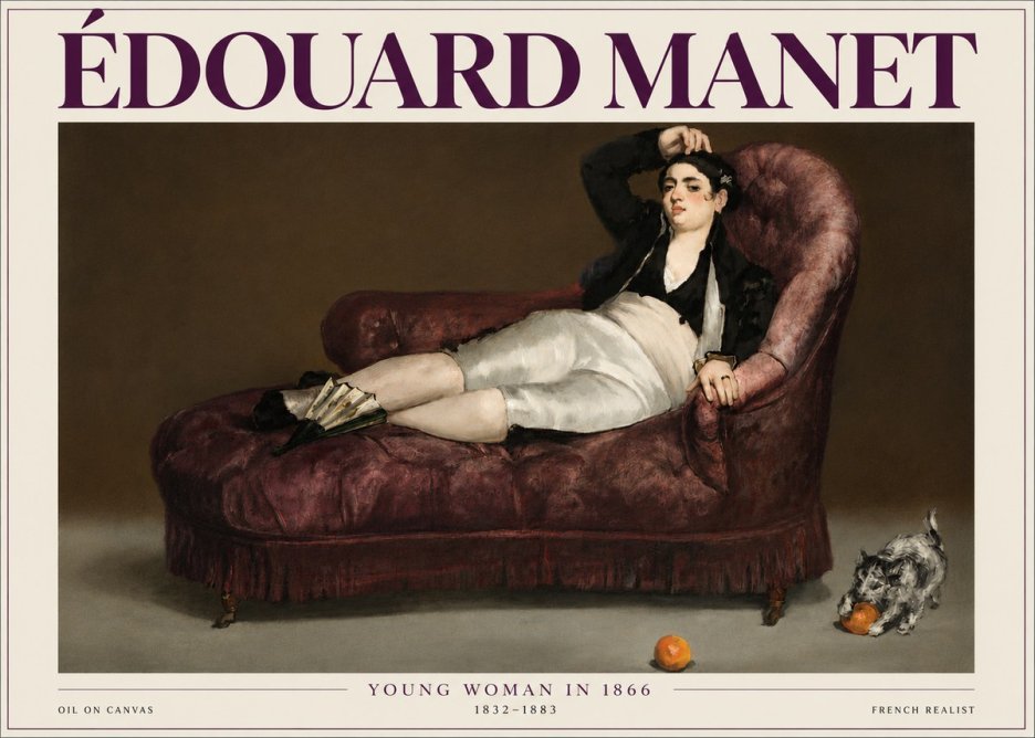 Édouard Manet Young Woman in 1866 No4 - Poster