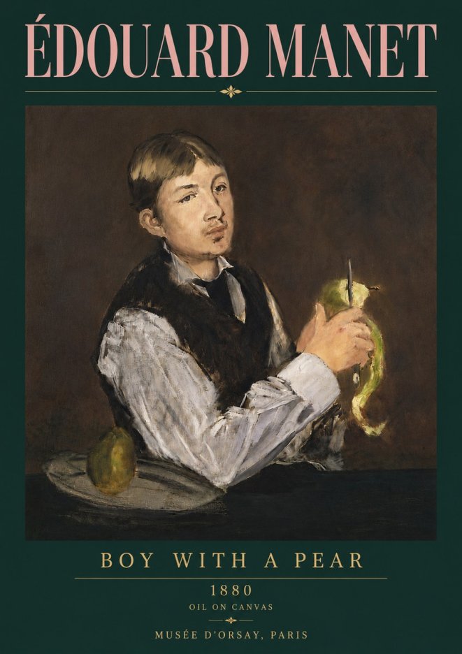 Édouard Manet Boy with a Pear No4 - Poster