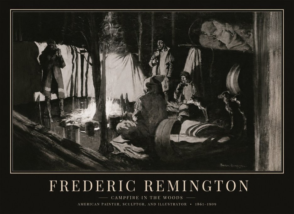 Frederic Remington A Trapper's Camp No6 - Poster