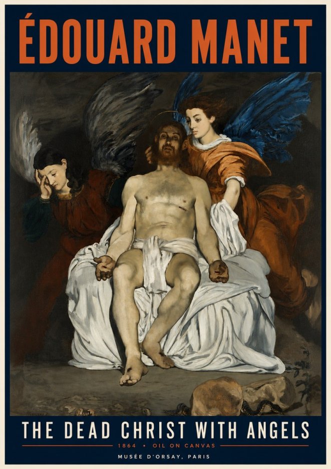 Édouard Manet The Dead Christ with Angels No4 - Poster