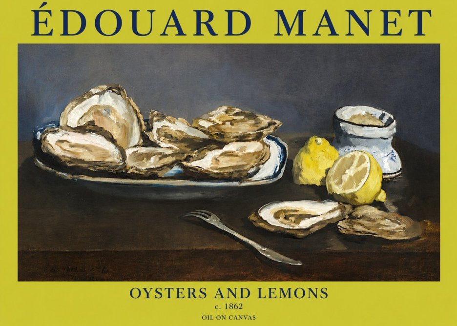 Édouard Manet Oysters and Lemons No4 - Poster
