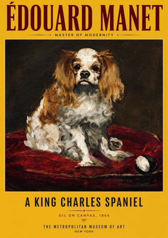 Édouard Manet A King Charles Spaniel No6 - Poster