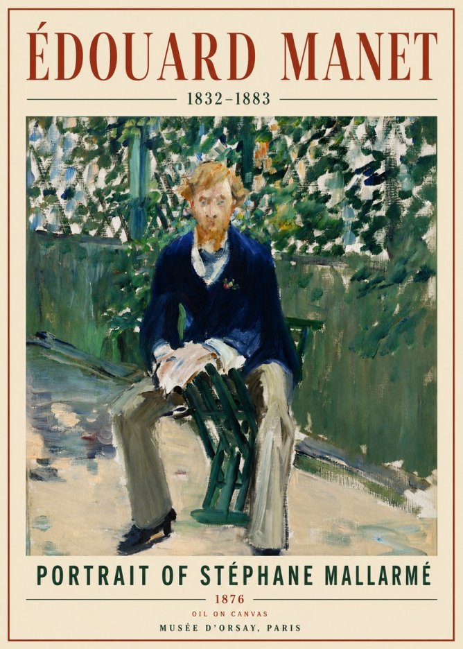 Édouard Manet Portrait of Stéphane Mallarmé II No5 - Poster
