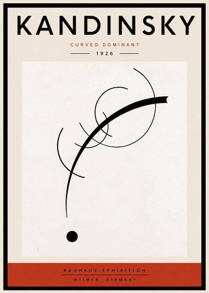 Kandinsky Curved Dominant No6 - Poster