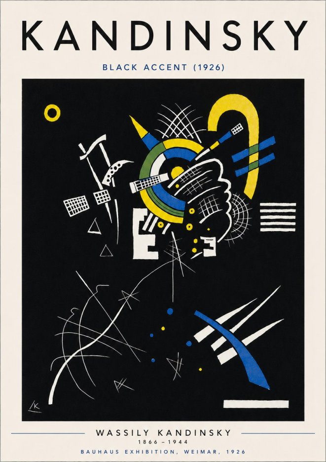 Kandinsky Black Accent (1926) No6 - Poster