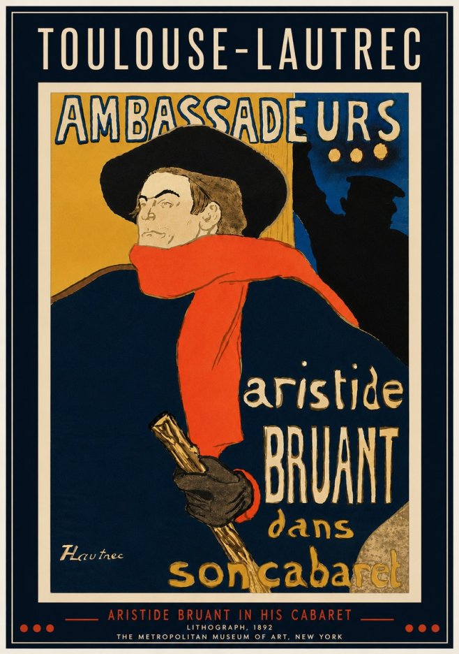 Toulouse-Lautrec Aristide Bruant in His Cabaret I No4 - Poster