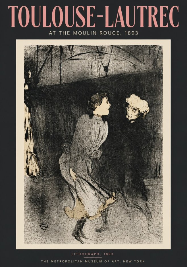 Toulouse-Lautrec At the Moulin Rouge VI No5 - Poster