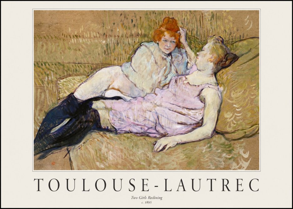 Toulouse-Lautrec Two Girls Reclining No1 - Poster