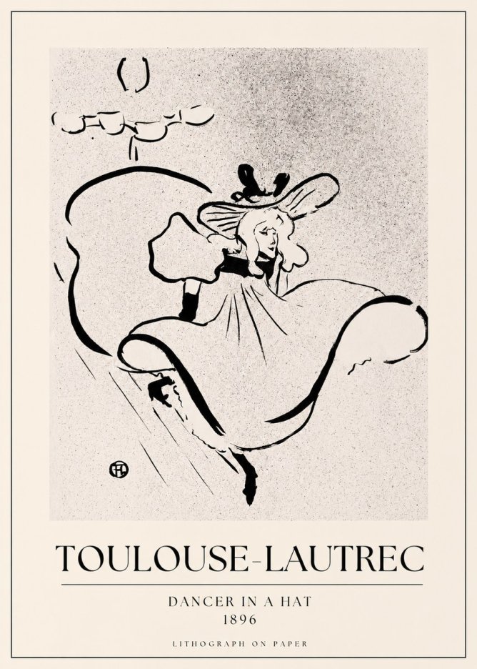 Toulouse-Lautrec Dancer in a Hat No1 - Poster