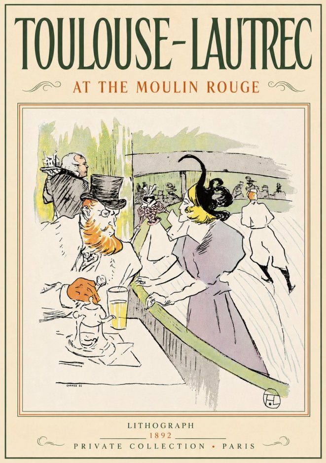 Toulouse-Lautrec At the Moulin Rouge XV No5 - Poster