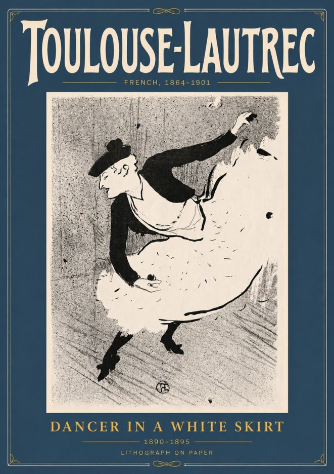 Toulouse-Lautrec Dancer in a White Skirt No4 - Poster