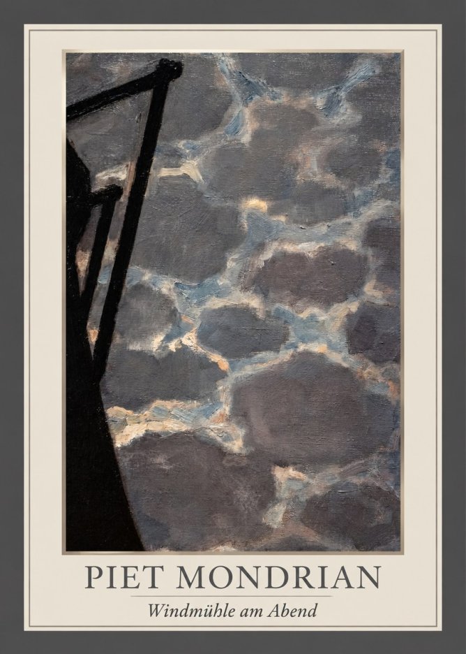 Piet Mondrian Windmühle Am Abend I No1 - Poster
