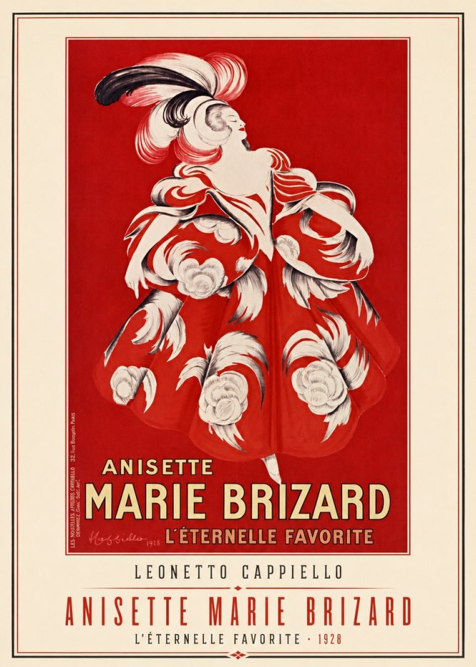 Leonetto Cappiello Anisette Marie Brizard - L'éternelle Favorite No1 - Poster