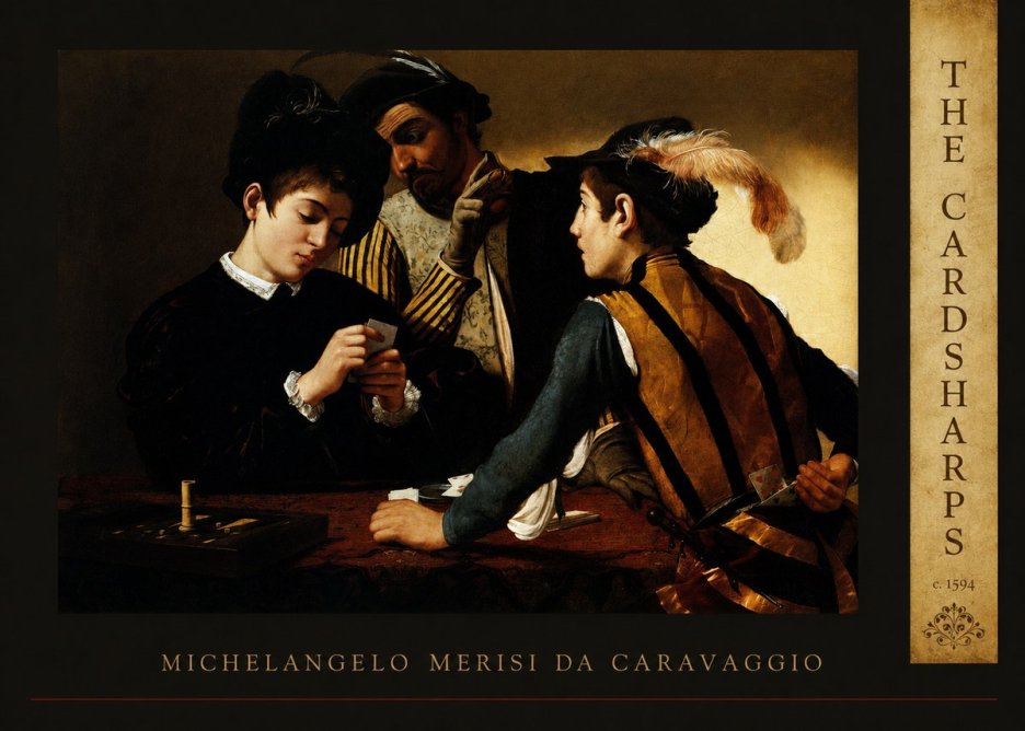 Michelangelo Merisi da Caravaggio The Cardsharps II No5 - Poster