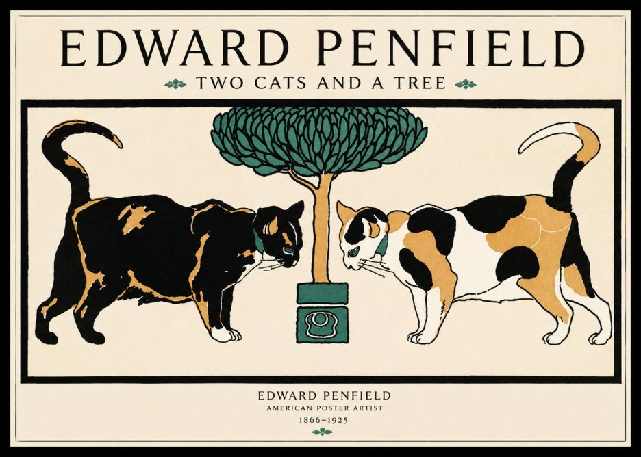 Edward Penfield Two Cats and a Tree No1 - Poster