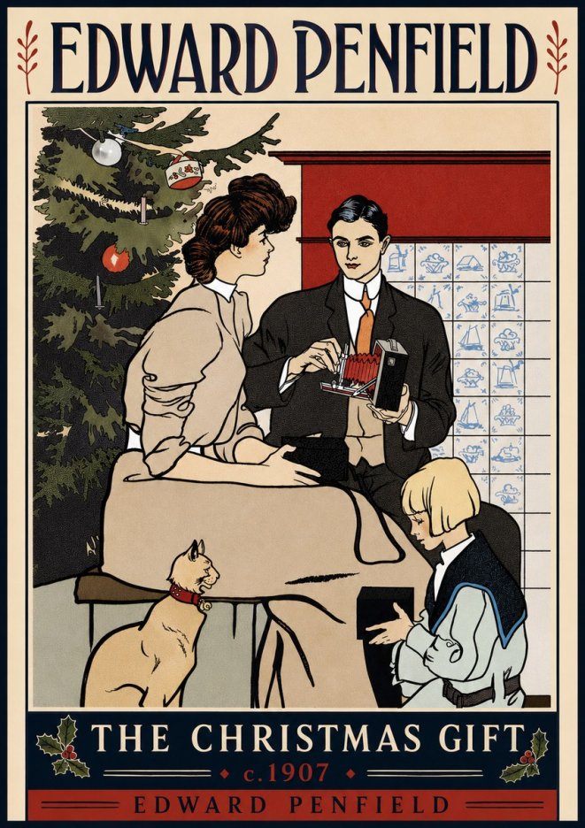 Edward Penfield The Christmas Gift No5 - Poster