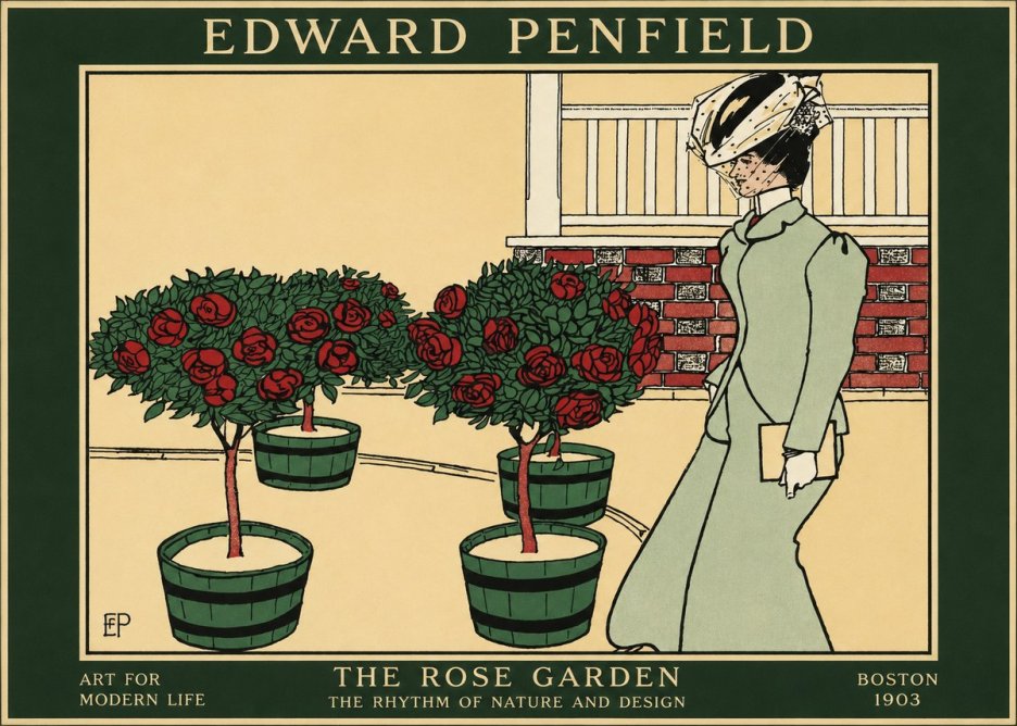 Edward Penfield The Rose Garden No1 - Poster