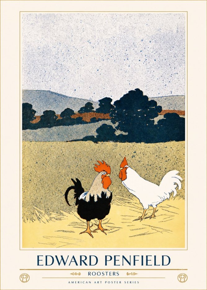 Edward Penfield Roosters No1 - Poster