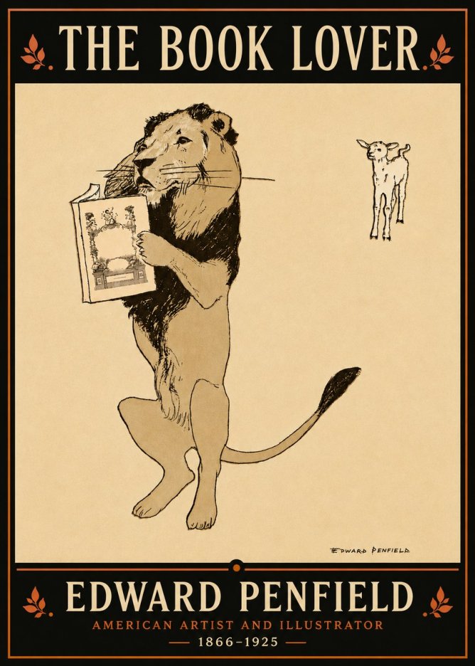 Edward Penfield The Book Lover No3 - Poster