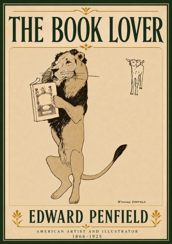 Edward Penfield The Book Lover No6 - Poster