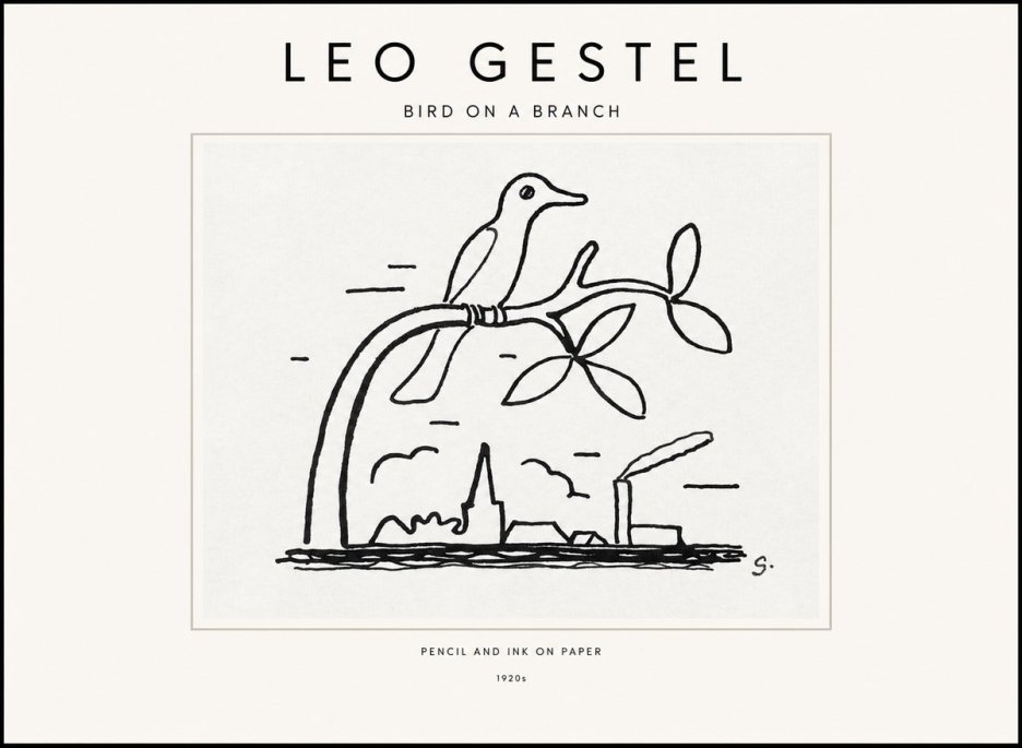 Leo Gestel Bird on a Branch No1 - Poster