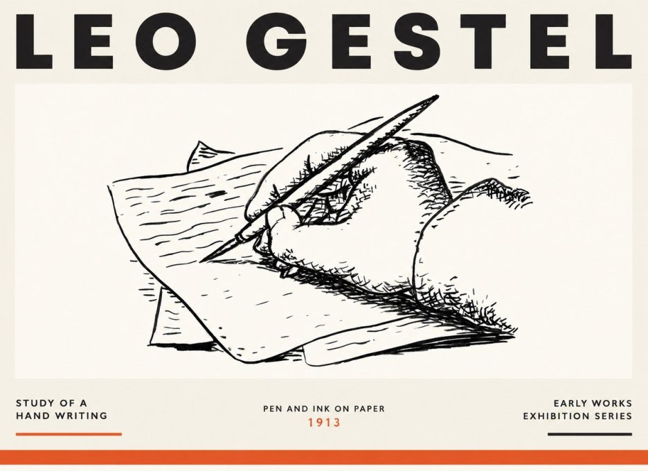 Leo Gestel Study of a Hand Writing No2 - Poster