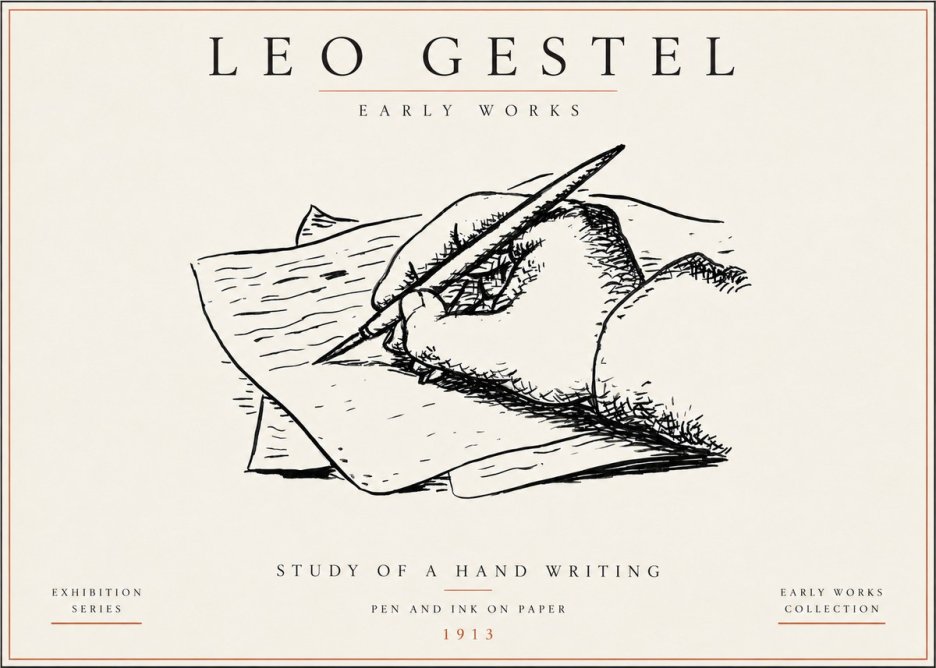 Leo Gestel Study of a Hand Writing No5 - Poster