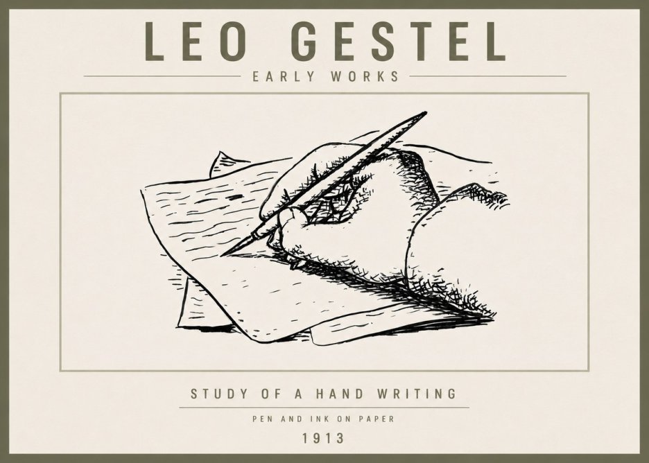 Leo Gestel Study of a Hand Writing No6 - Poster