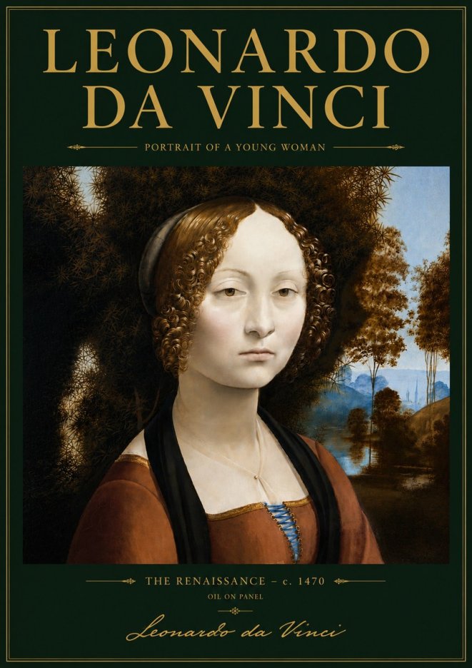Leonardo da Vinci Portrait of a Young Woman I No5 - Poster