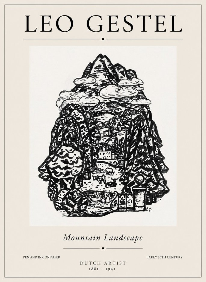 Leo Gestel Mountain Landscape No1 - Poster