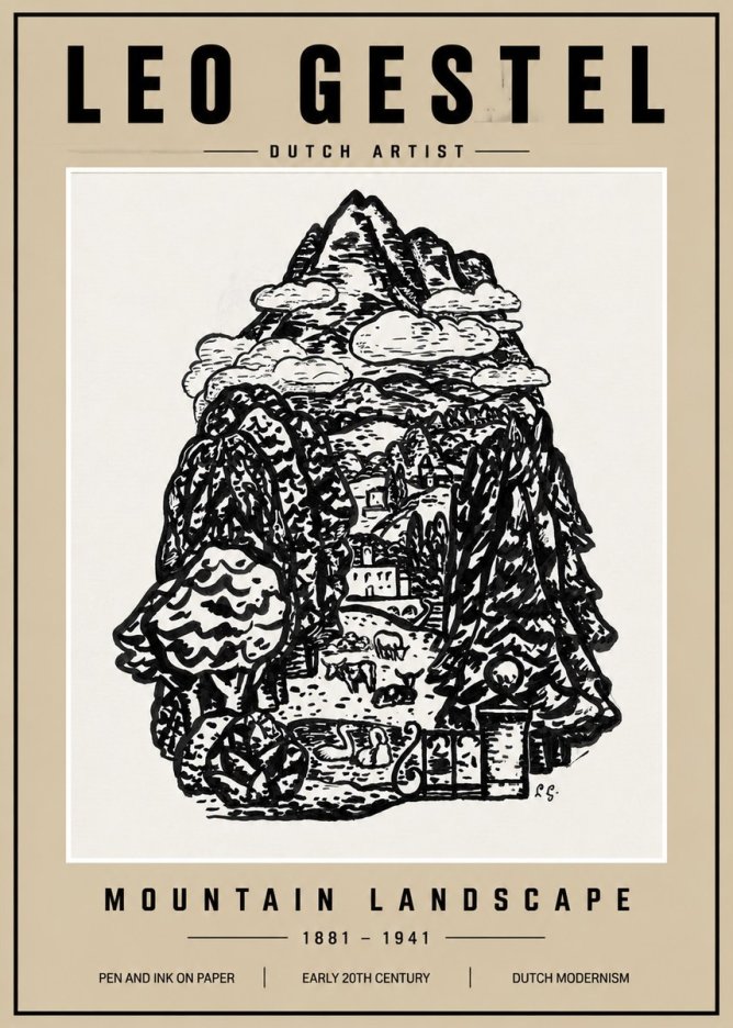 Leo Gestel Mountain Landscape No3 - Poster