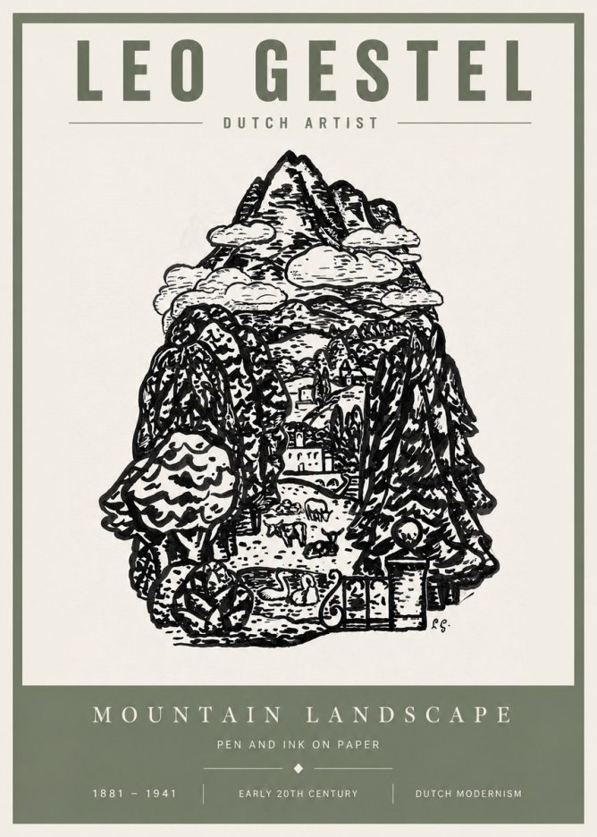 Leo Gestel Mountain Landscape No4 - Poster