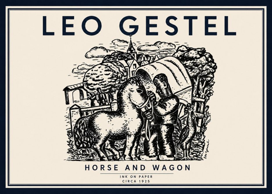 Leo Gestel Horse and Wagon No6 - Poster