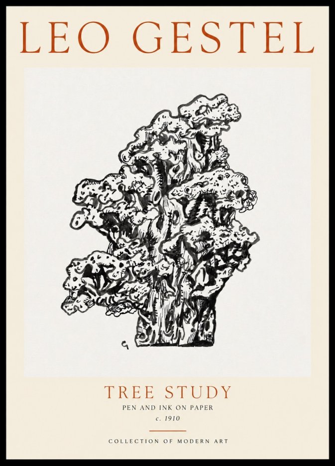Leo Gestel Tree Study No3 - Poster