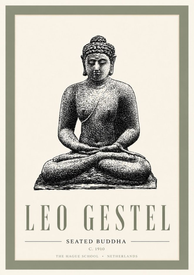 Leo Gestel Seated Buddha No6 - Poster