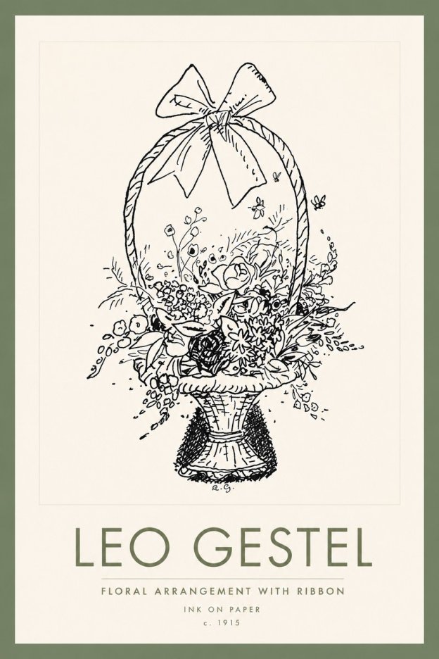 Leo Gestel Floral Arrangement with Ribbon No2 - Poster