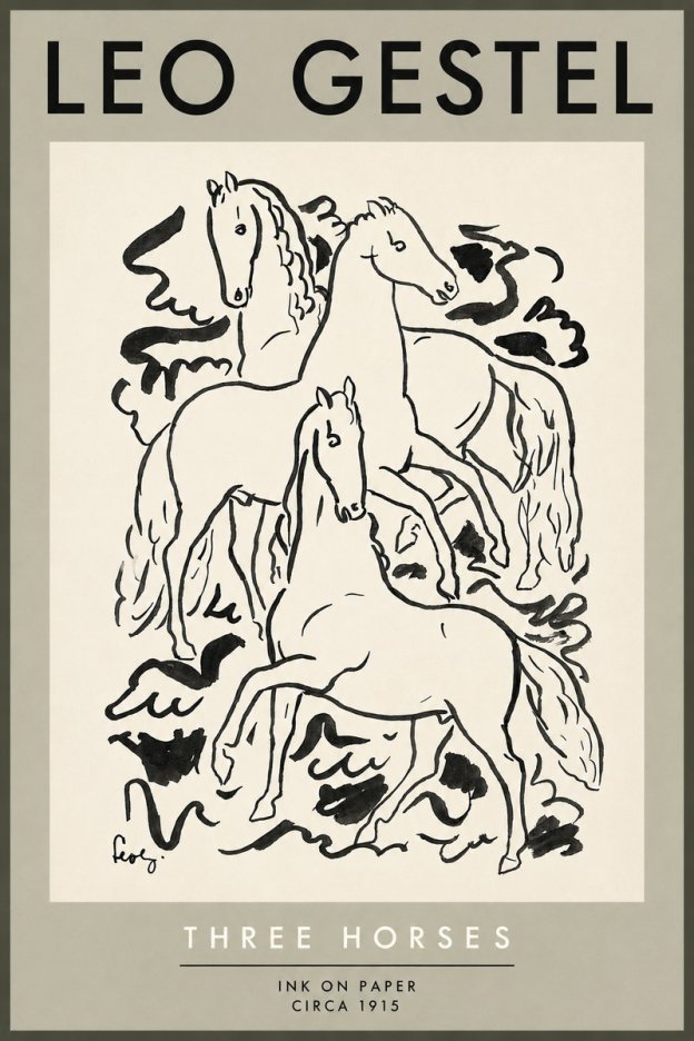 Leo Gestel Three Horses No5 - Poster